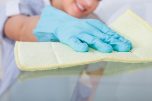 Local cleaners handling a Collierswood flat before check-out inspection