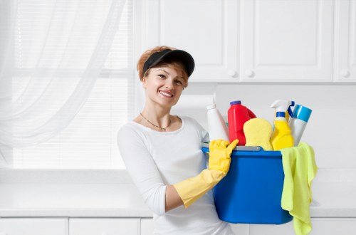 Local after builders cleaning team working in a Collierswood home interior