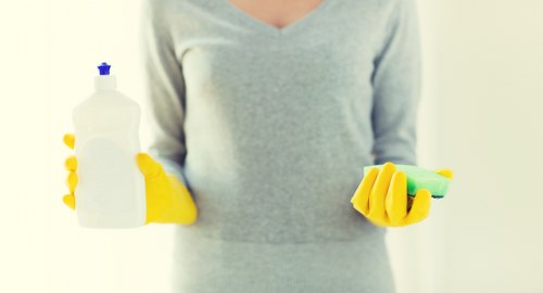 Cleaner maintaining entrance and corridor areas in a Collierswood property