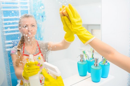 House cleaner preparing a Collierswood property for a tidy finish
