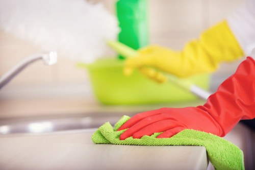 Local cleaner working in a Collierswood flat with accessible layout